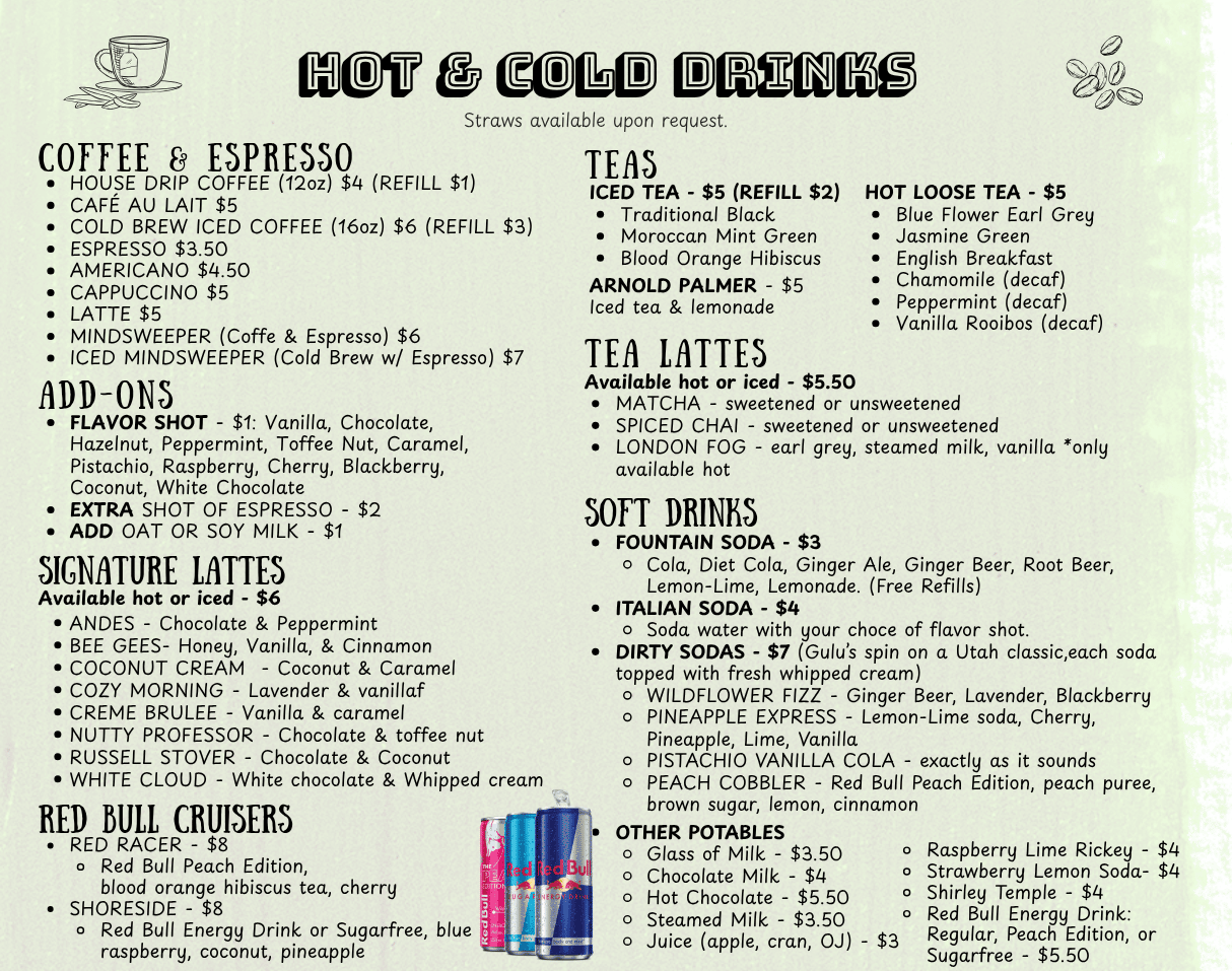 coffee menu